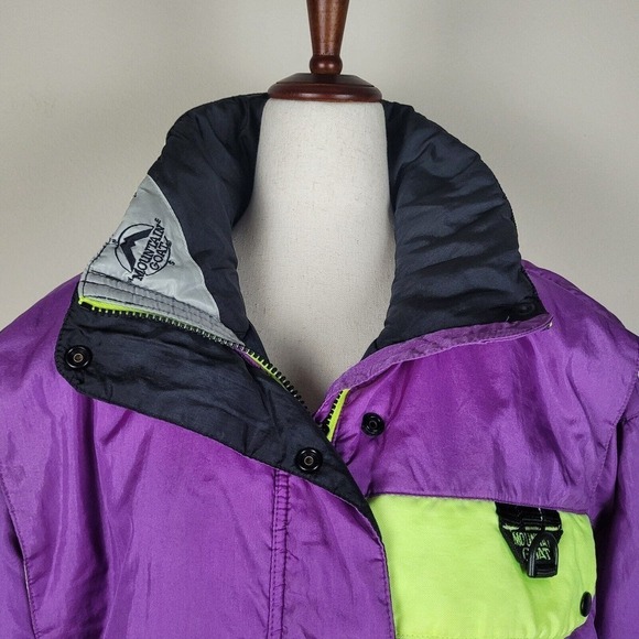 VTG Mountain Goat Jacket Womens Large Purple Neon Ski Snow Outdoor Color… - Picture 2 of 8